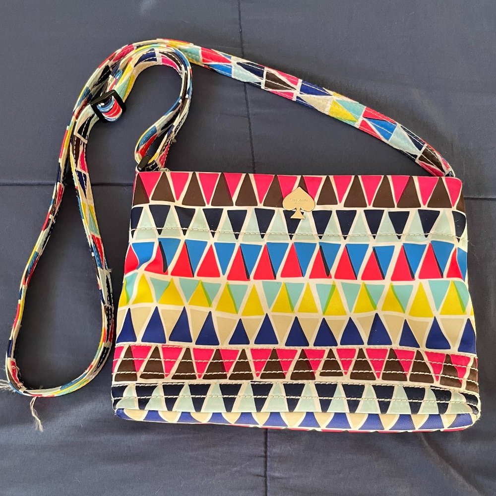 Kate Spade Geometric Print Crossbody Fabric Satchel
